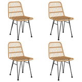 5 Piece Garden Dining Set Poly Rattan - Top-Down View