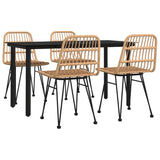 5 Piece Garden Dining Set Poly Rattan - Side View