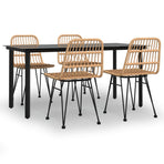 5 Piece Garden Dining Set Poly Rattan