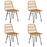 5 Piece Garden Dining Set Poly Rattan - Top-Down View