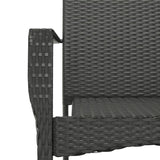 5 Piece Garden Dining Set with Cushions Black Poly Rattan - Low Angle