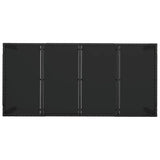 9 Piece Garden Dining Set with Cushions Black Poly Rattan
