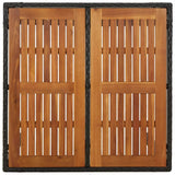 3 Piece Garden Dining Set with Cushions Black Poly Rattan - Close-Up Angle