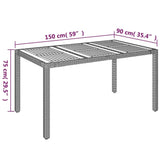 7 Piece Garden Dining Set with Cushions Grey Poly Rattan - Extra Image