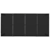 9 Piece Garden Dining Set with Cushions Black Poly Rattan - Close-Up Angle