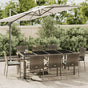 9 Piece Garden Dining Set with Cushions Grey Poly Rattan