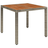 5 Piece Garden Dining Set with Cushions Grey Poly Rattan