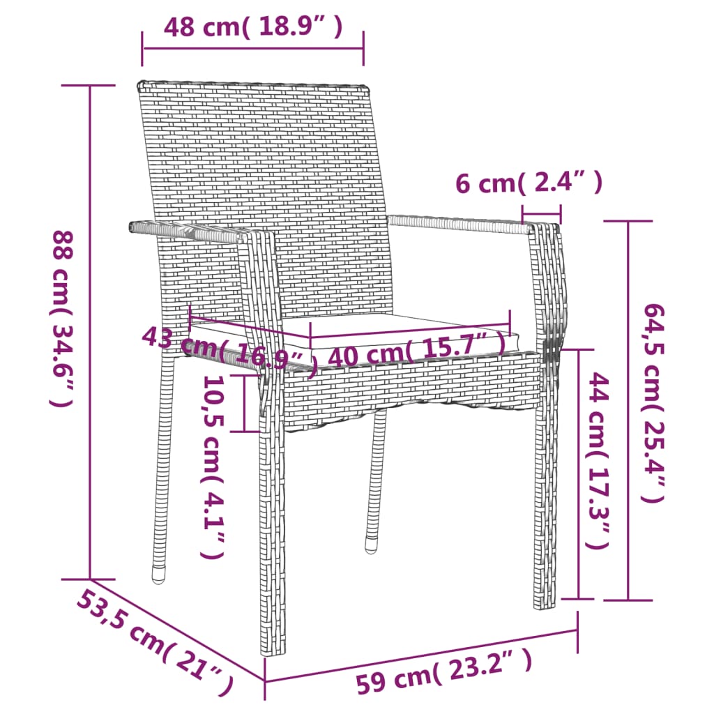 9 Piece Garden Dining Set with Cushions Grey Poly Rattan