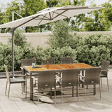 9 Piece Garden Dining Set with Cushions Grey Poly Rattan