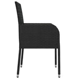 9 Piece Garden Dining Set with Cushions Black Poly Rattan