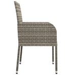 7 Piece Garden Dining Set with Cushions Grey Poly Rattan