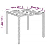 3 Piece Garden Dining Set with Cushions Grey Poly Rattan - Extra Image