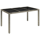 7 Piece Garden Dining Set with Cushions Grey Poly Rattan - Close-Up Angle