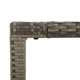 9 Piece Garden Dining Set with Cushions Grey Poly Rattan - Extra Image