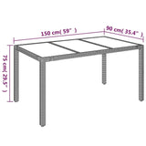 7 Piece Garden Dining Set with Cushions Grey Poly Rattan - Extra Image