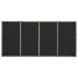 9 Piece Garden Dining Set with Cushions Grey Poly Rattan - Low Angle