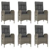 9 Piece Garden Dining Set with Cushions Grey Poly Rattan - Top-Down View