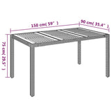7 Piece Garden Dining Set with Cushions Grey Poly Rattan - Extra Image