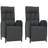 5 Piece Garden Dining Set with Cushions Black Poly Rattan - Top-Down View