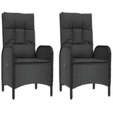 5 Piece Garden Dining Set with Cushions Black Poly Rattan - Top-Down View