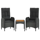4 Piece Garden Dining Set with Cushions Black Poly Rattan - Top-Down View
