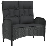 4 Piece Garden Dining Set with Cushions Black Poly Rattan - Close-Up Angle