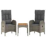 5 Piece Garden Dining Set with Cushions Grey Poly Rattan - Top-Down View