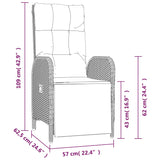 3 Piece Garden Dining Set with Cushions Grey Poly Rattan - Close-Up Angle