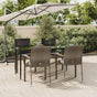 5 Piece Garden Dining Set with Cushions Black&Grey Poly Rattan