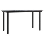 5 Piece Garden Dining Set with Cushions Black&Grey Poly Rattan
