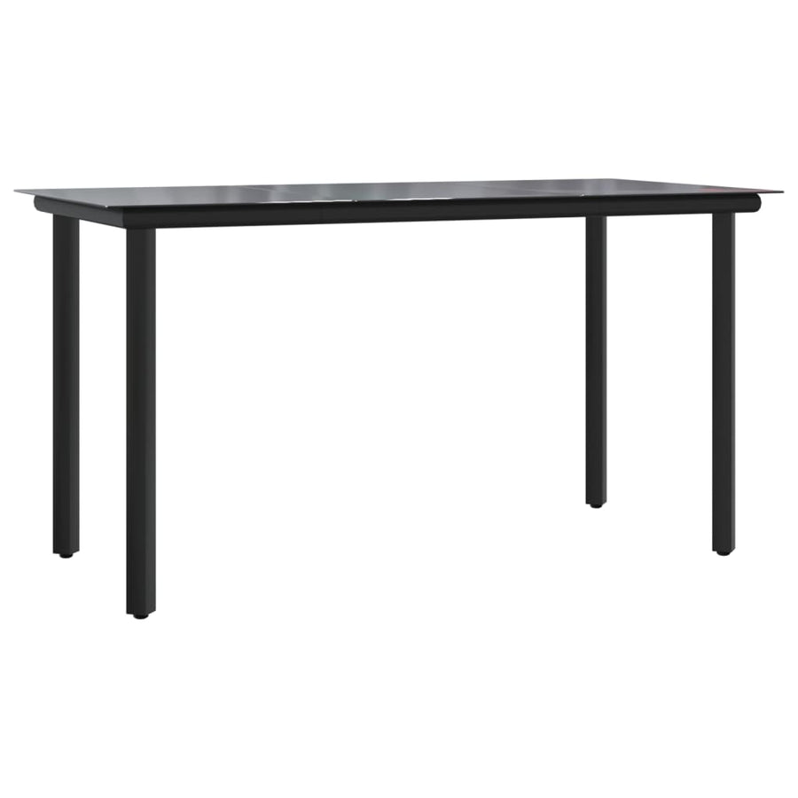 5 Piece Garden Dining Set with Cushions Black&Grey Poly Rattan