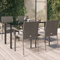 5 Piece Garden Dining Set with Cushions Black&Grey Poly Rattan
