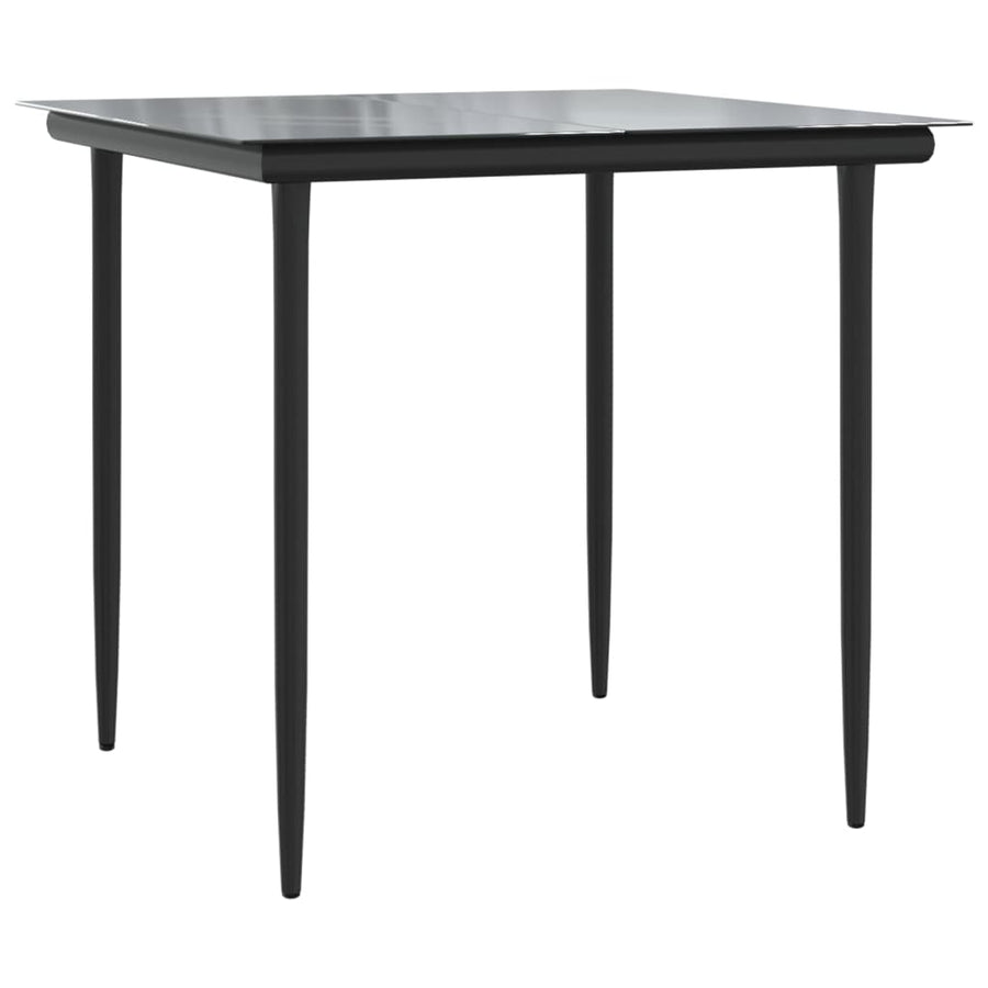 3 Piece Garden Dining Set with Cushions Black&Grey Poly Rattan