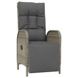 5 Piece Garden Dining Set with Cushions Black and Grey Poly Rattan - Close-Up Angle