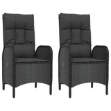 5 Piece Garden Dining Set with Cushions Black Poly Rattan - Top-Down View