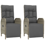 5 Piece Garden Dining Set with Cushions Black&Grey Poly Rattan