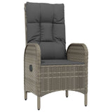 5 Piece Garden Dining Set with Cushions Black and Grey Poly Rattan - Close-Up Angle