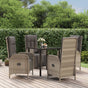 5 Piece Garden Dining Set with Cushions Black&Grey Poly Rattan
