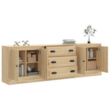 Sideboards 3 pcs Sonoma Oak Engineered Wood - Side View
