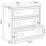 Sideboards 3 pcs Sonoma Oak Engineered Wood - Extra Image