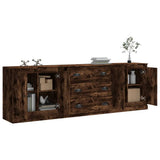 Sideboards 3 pcs Smoked Oak Engineered Wood - Side View