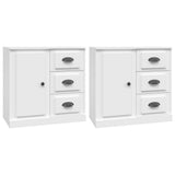 Sideboards 2 pcs White Engineered Wood
