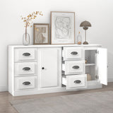 Sideboards 2 pcs White Engineered Wood - Side View
