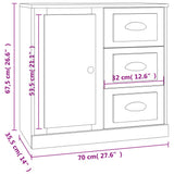 Sideboards 2 pcs White Engineered Wood