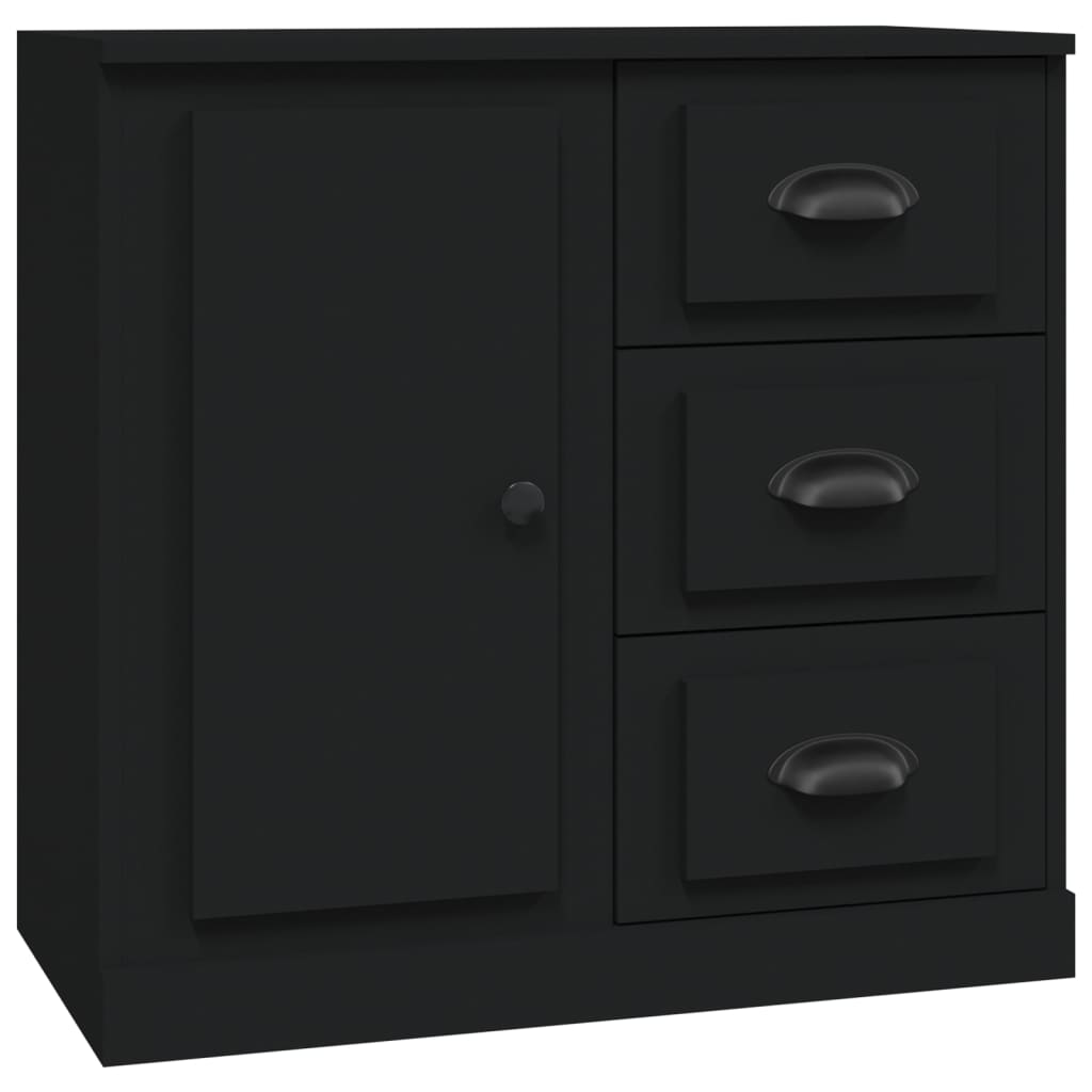 Sideboards 2 pcs Black Engineered Wood