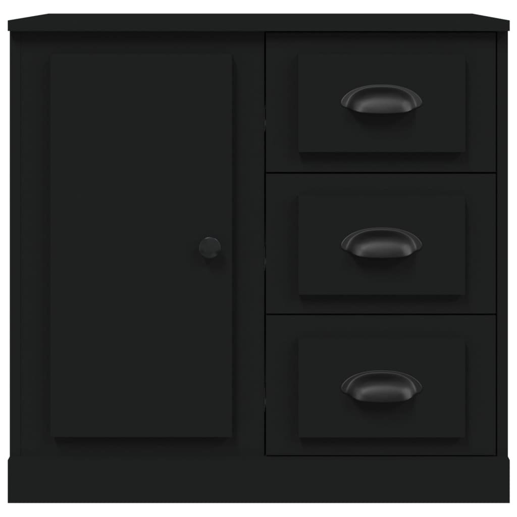 Sideboards 2 pcs Black Engineered Wood