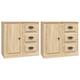Sideboards 2 pcs Sonoma Oak Engineered Wood - Front View