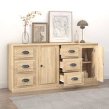 Sideboards 2 pcs Sonoma Oak Engineered Wood - Side View