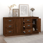Sideboards 2 pcs Brown Oak Engineered Wood