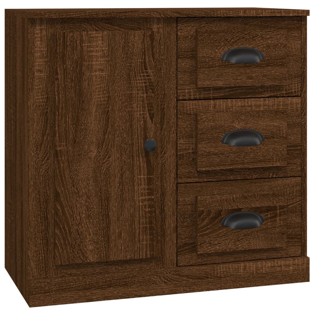 Sideboards 2 pcs Brown Oak Engineered Wood
